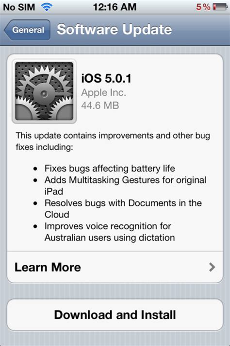 First OTA update for iOS – 5.0.1 now rolling out to iPhone , iPad and ...