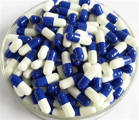 3# 2,000pcs! Royalblue White Colored Empty capsules size 3,empty ...