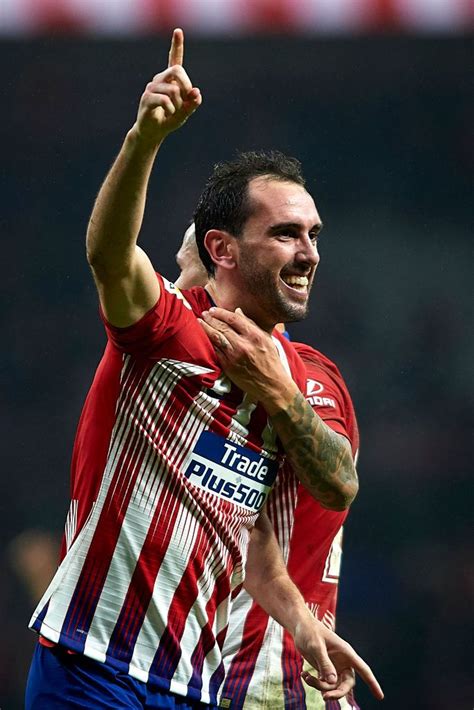 Diego Godin of Atletico de Madrid celebrates after scoring his team's ...