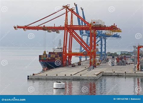 Loading Cargo Ship editorial stock photo. Image of harbor - 189163788