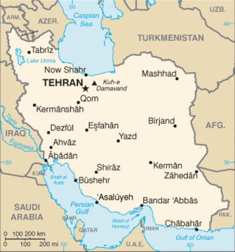 Iran map. Terrain, area and outline maps of Iran. | CountryReports ...