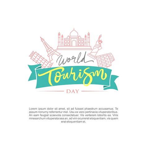 Premium Vector | World tourism day logo vector illustration