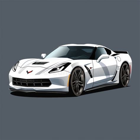 Stunning Chevrolet Corvette: White Silhouette Image Creation Project ...