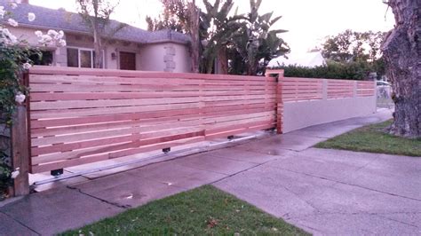 19' Long Horizontal Wood Rolling Driveway Gate + Matching Fence Inserts #1 - WoodFenceExpert.com