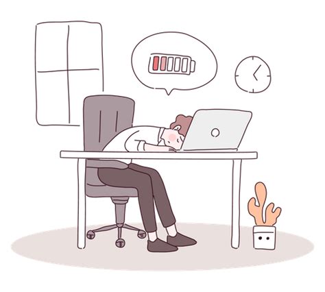 Best Tired office worker due to heavy workload Illustration download in PNG & Vector format