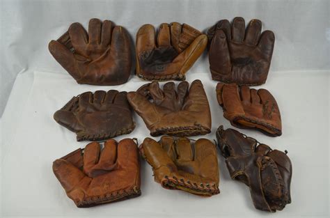 Lot Detail - Collection of 9 Vintage Baseball Gloves