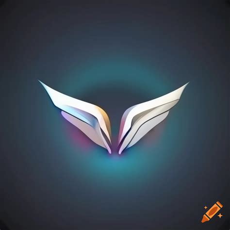 Logo design with sleek 3d wings on Craiyon