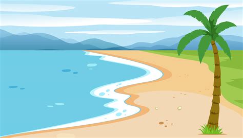 A flat beach landscape 363341 Vector Art at Vecteezy