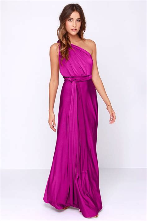 Navy Ball gown - Always Stunning Convertible Magenta Maxi Dress at Lulus.com! Magenta Bridesmaid ...