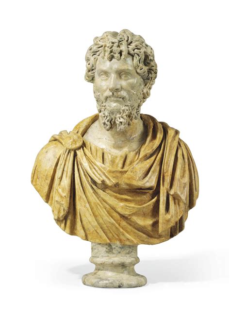 A PAINTED FIBREGLASS BUST OF LUCIUS VERUS , CIRCA 1970, PAINTED BY NEMONE BURGESS FOR ROSS ...