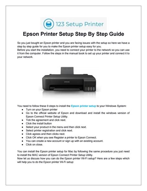 Epson Printer Setup Step By Step Guide by Setup Printer - Issuu