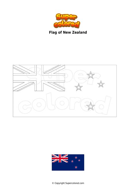 Coloring page Flag of New Zealand - Supercolored.com