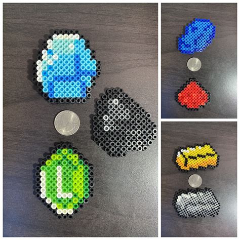 Minecraft minerals perler bead art ores ingots red stone | Etsy