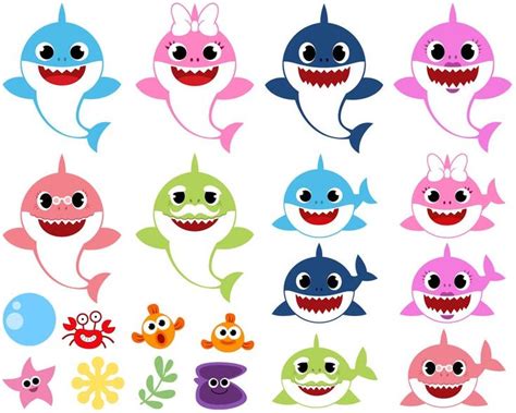 Baby Shark SVG, Shark Family SVG, Baby Shark Clipart | Baby shark, Shark birthday, Shark theme ...