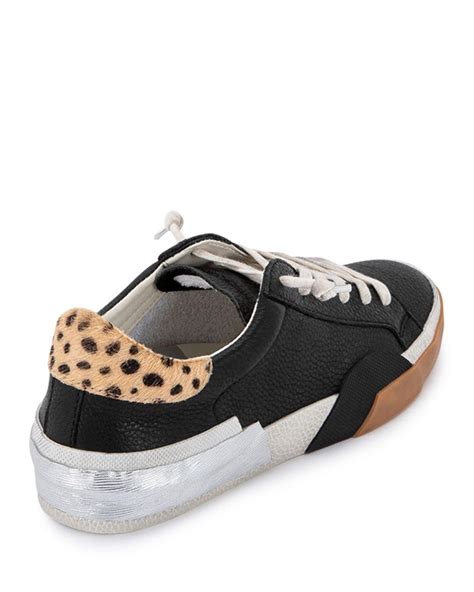 Dolce Vita Leather Women's Zina Color Block Glitter Sneakers in Black - Lyst