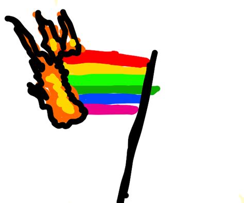 Burning the LGBTQ+ flag - Drawception