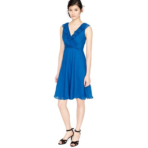 J.crew Macie Dress in Silk Chiffon in Blue | Lyst