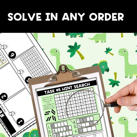 Dinosaur Escape Game for Kids, DIY Printable Game, Dinosaur Escape Room ...