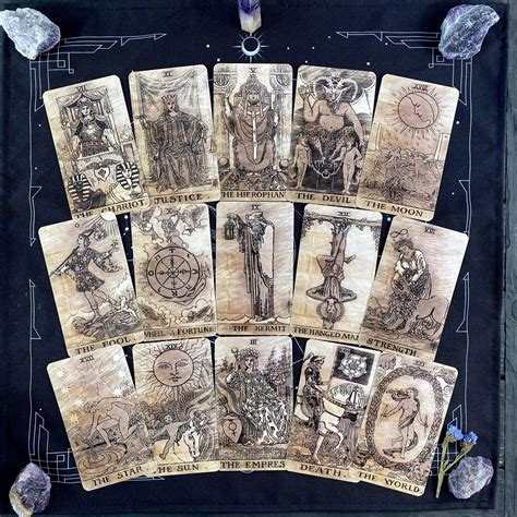 Tarot Deck Sketch Vintage Borderlessplastic Tarot Cards Gift - Etsy