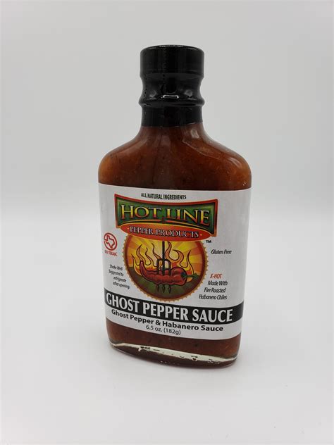 Ghost Pepper Sauce, Gost Pepper & Habanero Hot Sauce by Hot Line Pepper Products 6.5 ox (1 ...