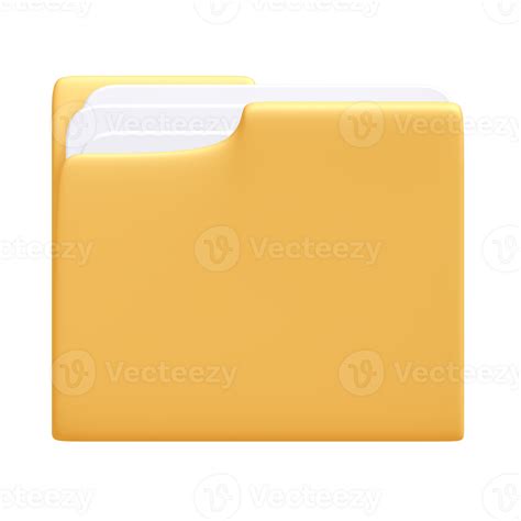 Yellow Folder Icon, 3d rendering 28572898 PNG