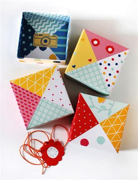 MAKE :: Patchwork paper origami gift boxes - We Are Scout