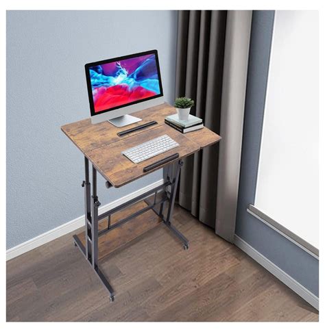 MYXIO 4 in 1 Mobile Adjustable Laptop Desk,MDF Standing Desk with 4 ...