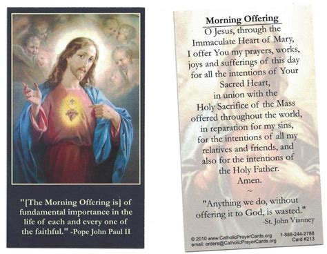 The Morning Offering Prayer Card