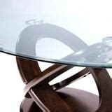 Furniture of America Darbunic Wood Glass Coffee Table in Dark Walnut - Walmart.com