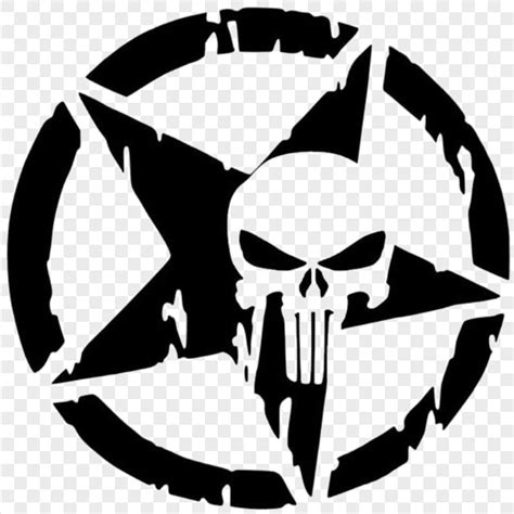 Punisher Black Skull Star Sticker HD Transparent PNG | Citypng