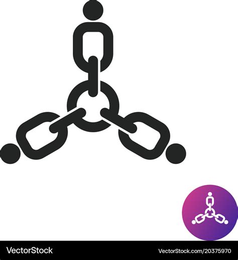 Three people links together icon Royalty Free Vector Image