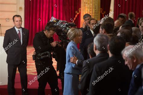 Emmanuel Macrons Wife Brigitte Macron During Editorial Stock Photo ...