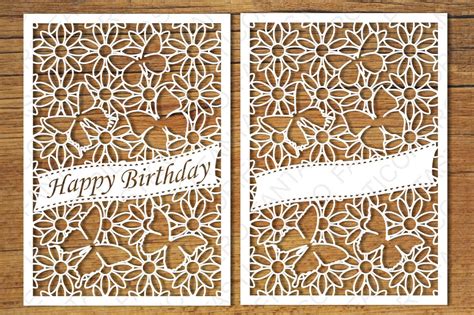 Happy Birthday, Greeting Cards 2 SVG files. (60878) | Cut Files | Design Bundles