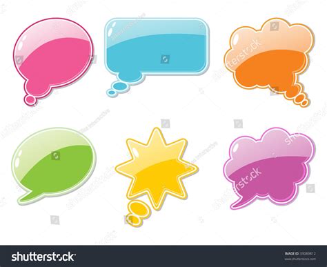 Colorful Callout Shapes White Background Stock Vector (Royalty Free ...