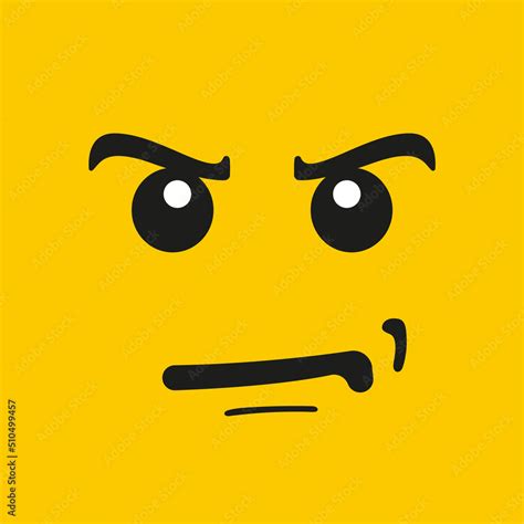 Yellowhead minifigure Angry Lego Face Emoji Character Stock Vector | Adobe Stock