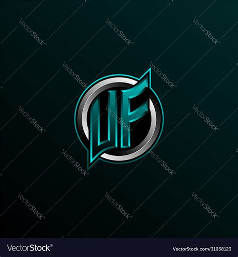 Initial uf logo design vf Royalty Free Vector Image