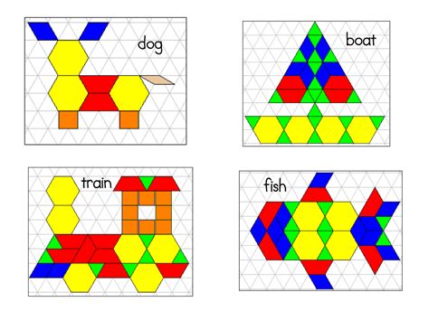 pattern blocks.pdf | Pattern blocks, Pattern block printables, Pattern block templates