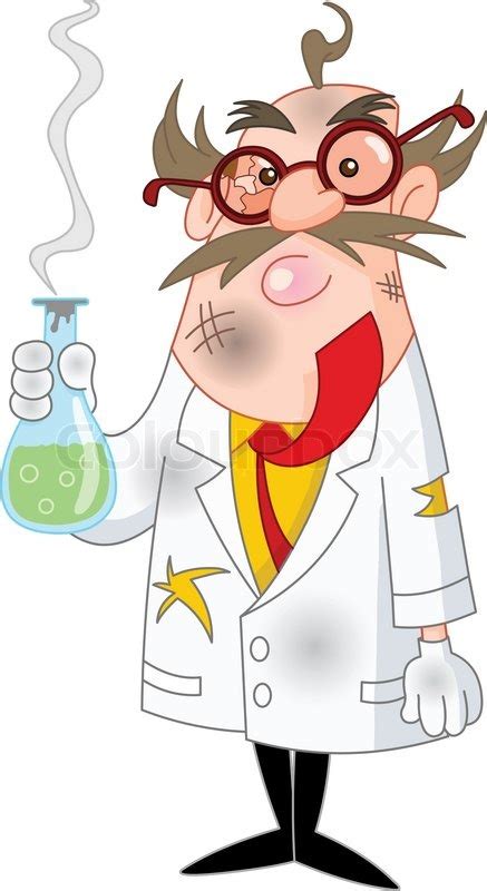 Cartoon scientist after a failed ... | Stock vector | Colourbox