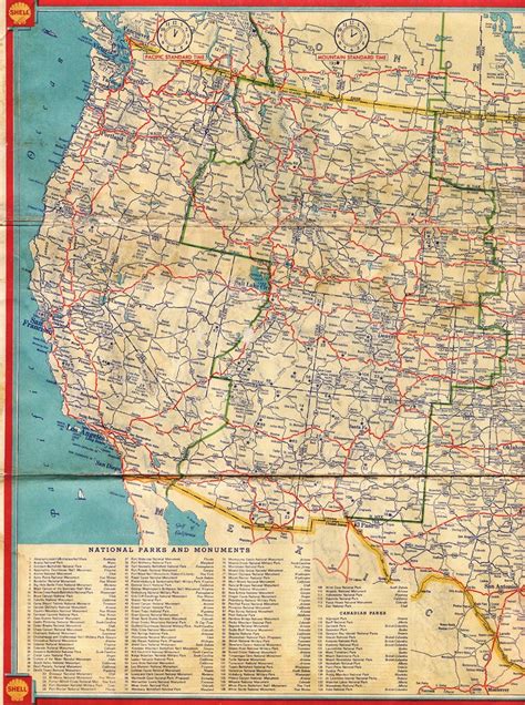 1934 Shell Road Map | This Western United States highway map… | Flickr