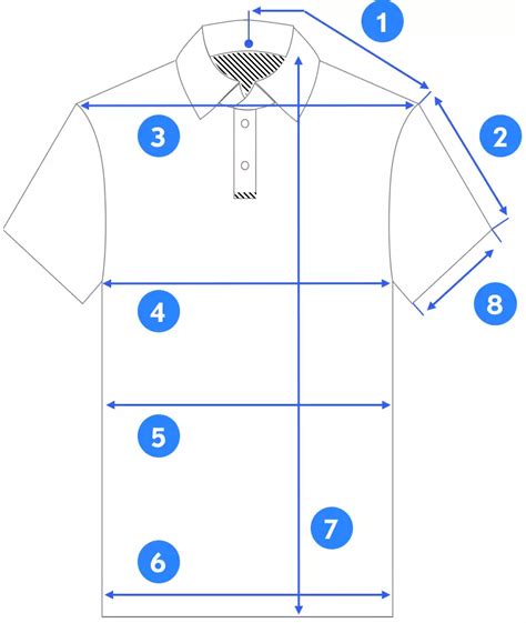 Polo Shirt Measurement Guide with Size Chart