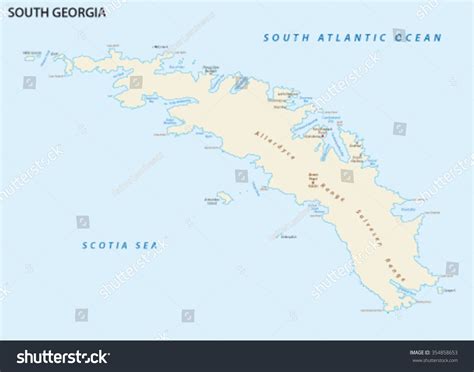 South Georgia Island Map Stock Vector 354858653 : Shutterstock