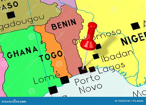 Porto-Novo, Benin Map. Detailed Black Map Of Porto-Novo City Poster With Roads. Cityscape Urban ...