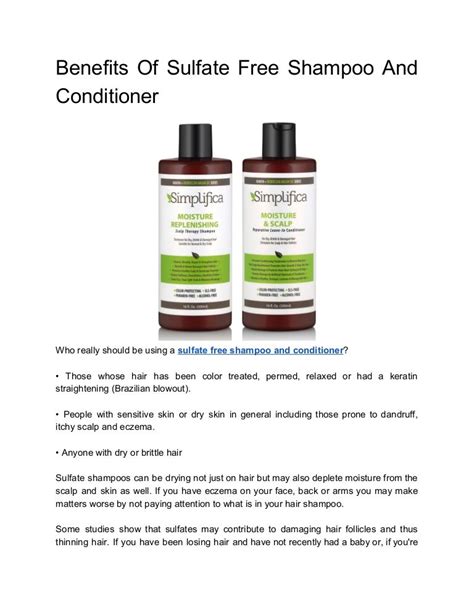 Benefits of sulfate free shampoo and conditioner