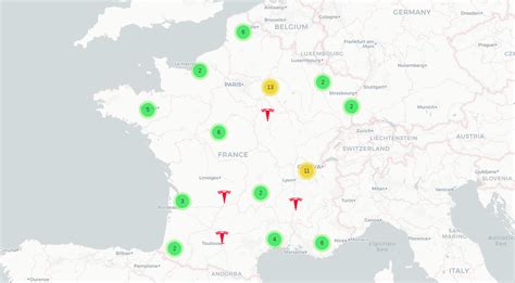 Visualizing Tesla Superchargers in France | Custom icons, Tesla, Open street map