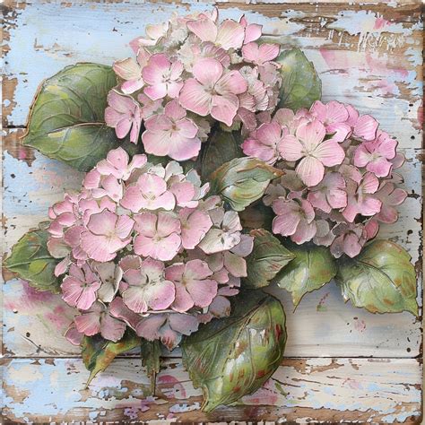 Hydrangea On Wood Art Free Stock Photo - Public Domain Pictures