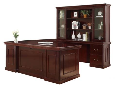 U Shaped Executive Desk with Hutch