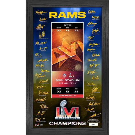 Officially Licensed NFL Super Bowl 56 Signature Ticket Frame - LA Rams - 20467690 | HSN