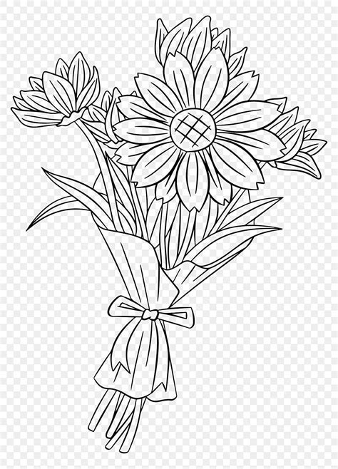 Flower Bouquet Line Drawing | Best Flower Site