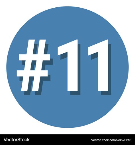 Number 11 eleven symbol sign in circle 11th Vector Image