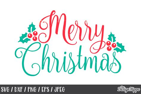 Merry Christmas SVG, Mistletoe, PNG, DXF, Cut Files, Cricut